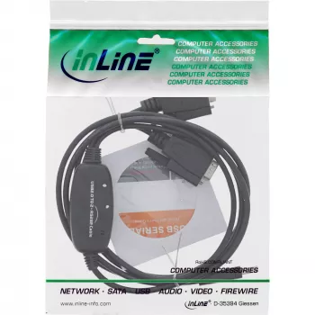InLine USB 2.0 - 2x sarjaporttikaapeli USB Type-A - 2x 9-pin Sub-D uros 1,5 m