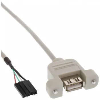 USB 2.0 -sovitinkaapeli InLine 33440F 0,60 m USB A naaras / header-liitäntä