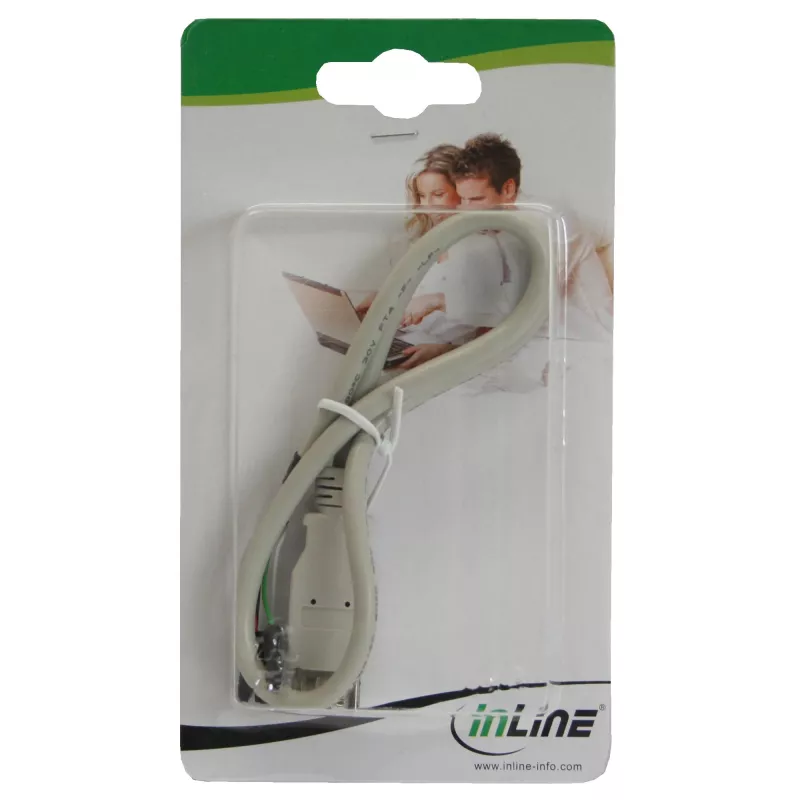 InLine USB 2.0 -sovitinkaapeli naaras Type-A / piikkirima-uros, 0,40 m