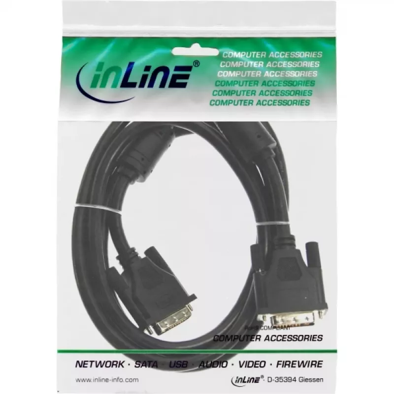 DVI-I-kaapeli 24+5 uros/uros Dual Link InLine 17793 3 m
