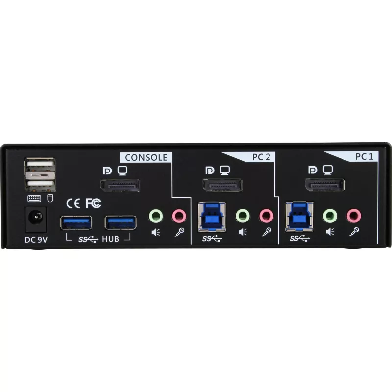 InLine Desktop KVM -kytkin 2 porttia DisplayPort USB 3.0 -keskitin audiotoiminnolla