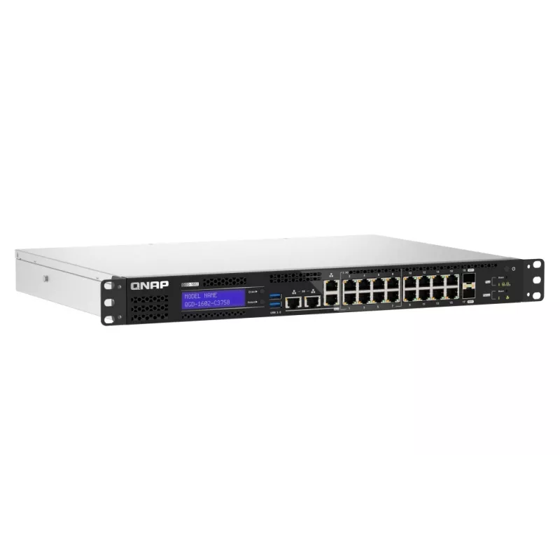 QNAP QGD-1602-C3758-16G verkkokytkin hallittava L2 2.5G Ethernet (100/1000/2500) musta, harmaa