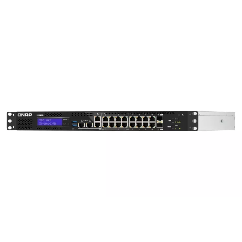 QNAP QGD-1602-C3758-16G verkkokytkin hallittava L2 2.5G Ethernet (100/1000/2500) musta, harmaa