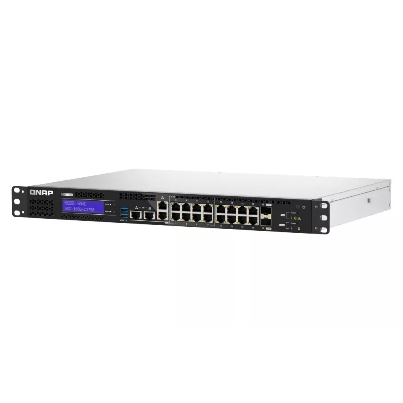 QNAP QGD-1602-C3758-16G verkkokytkin hallittava L2 2.5G Ethernet (100/1000/2500) musta, harmaa