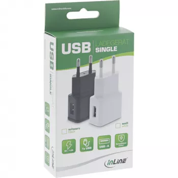 USB-virtasovitin Single InLine 31504S 100-240V - 5V/1,2A musta