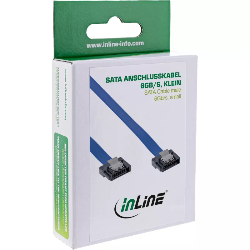 InLine SATA 6Gb/s -kaapeli pieni liitin 0,3 m lukituksilla