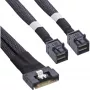 InLine ohut SAS-kaapeli, SFF-8654 8i - 2x SFF-8643, 0,5 m