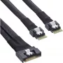 InLine ohut SAS-kaapeli, SFF-8654 8i - 2x SFF-8654 4i, 0,5 m