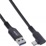 InLine USB 3.2 Gen.1 -kaapeli, USB-C-pistoke kulma - USB-A-pistoke VR:lle, musta, 5 m