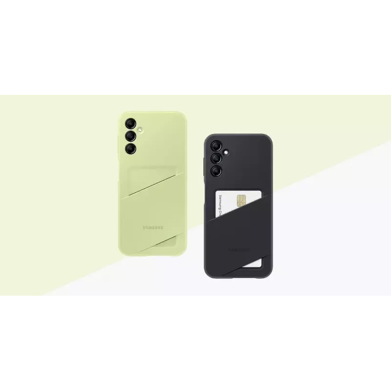 Samsung EF-OA146 korttitaskullinen takakuori Galaxy A14 / A14 5G -puhelimille, TPU, lime
