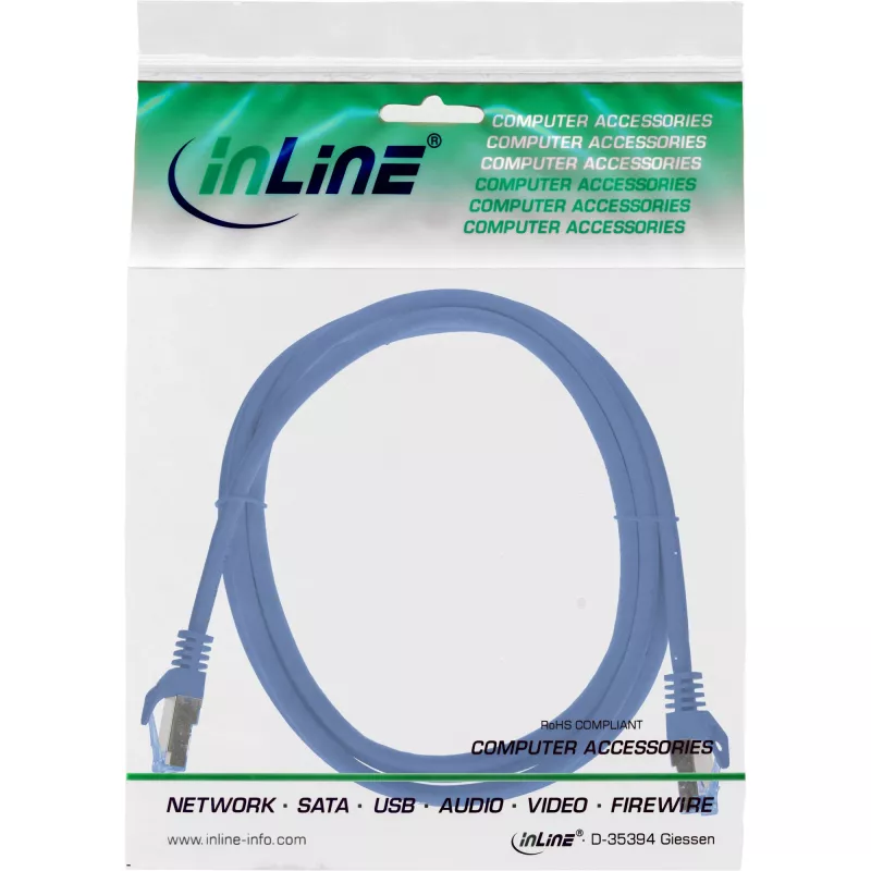 InLine 72633B verkkokaapeli sininen 0,3 m Cat6a S/FTP (S-STP)