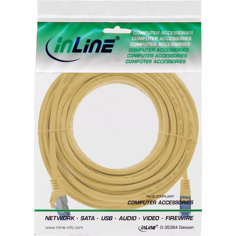 InLine 72605Y verkkokaapeli keltainen 5 m Cat6a S/FTP (S-STP)