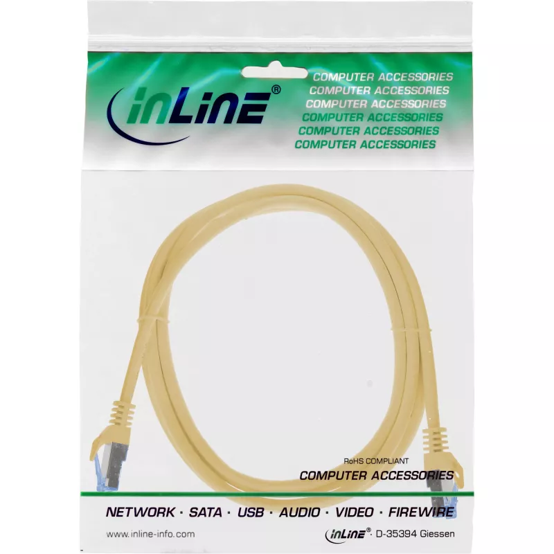 InLine 72602Y verkkokaapeli keltainen 2 m Cat6a S/FTP (S-STP)