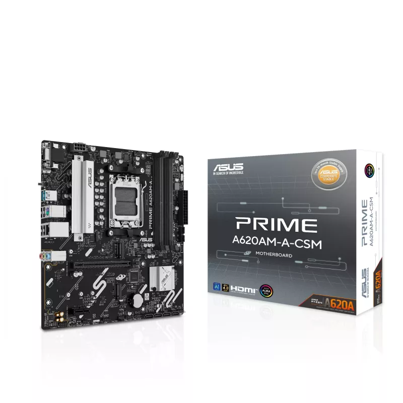 Emolevy ASUS PRIME A620AM-A-CSM, A620, AM5, Micro ATX