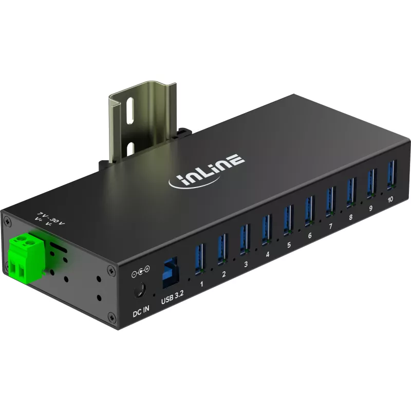 InLine 35396C USB-keskitin USB 3.2 Gen 1 (3.1 Gen 1) Type-B 5000 Mbit/s musta