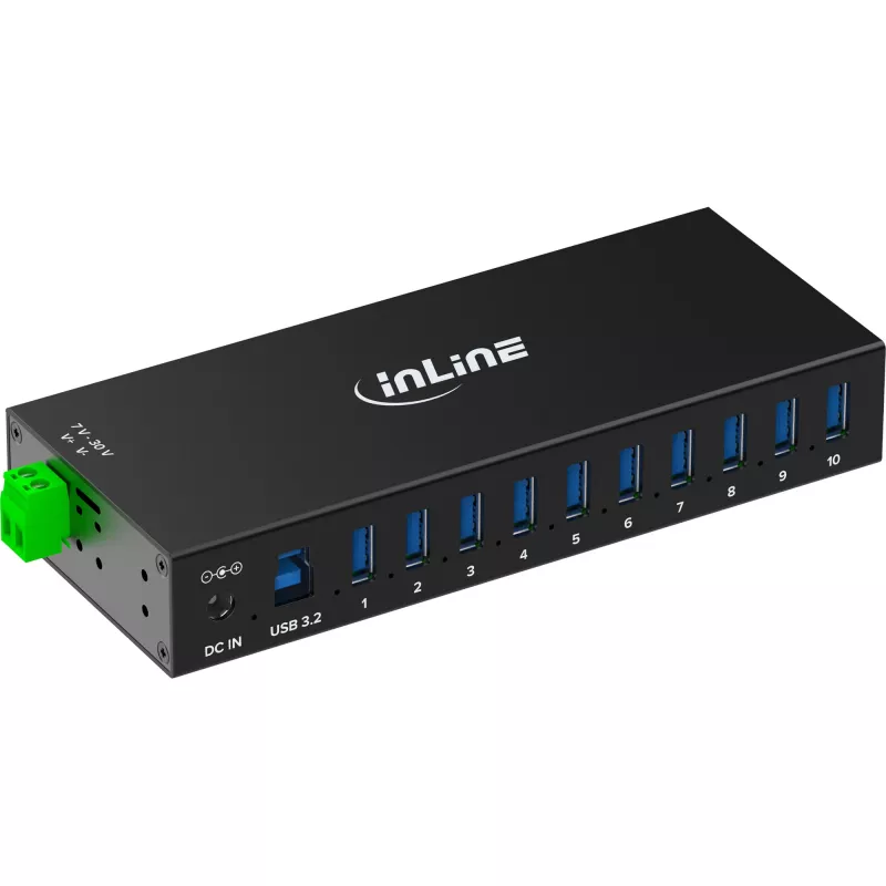 InLine 35396C USB-keskitin USB 3.2 Gen 1 (3.1 Gen 1) Type-B 5000 Mbit/s musta