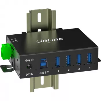 InLine 35396A USB-keskitin USB 3.2 Gen 1 (3.1 Gen 1) Type-B 5000 Mbit/s musta