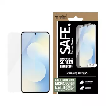 PanzerGlass SAFE. by ® näytönsuoja Samsung Galaxy S25 FE 5G | Ultra-Wide Fit EasyAlignerilla
