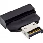 InLine 33446T kaapeliadapteri USB Type-E Key A, 20-napainen USB 3.0 header, 19-napainen musta