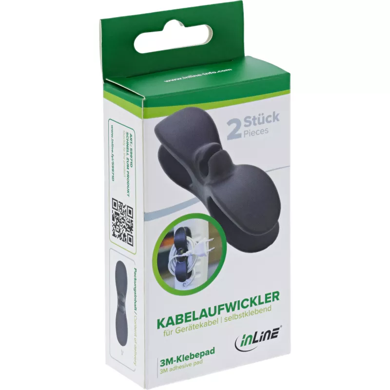 InLine 59971D kaapelipidike yleismalli kaapelipidike musta 2 kpl