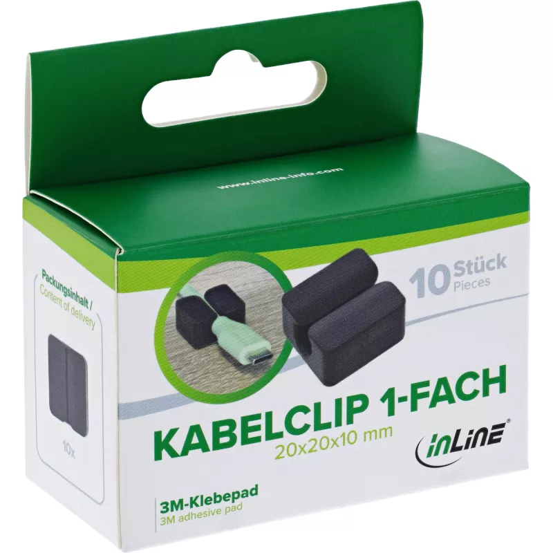 InLine 59971I kaapeliklipsi yleismalli kaapeliklipsi musta 10 kpl