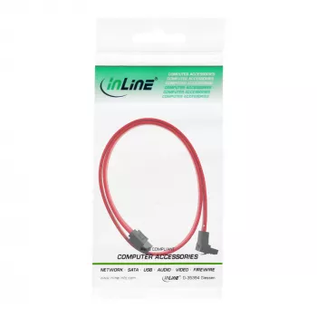 InLine SATA-kaapeli 150 / 300 / 600 S-ATA -liitännöille kulmaliitin lukituksilla 90° 0,5 m