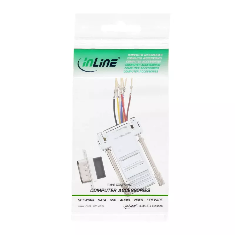 InLine adapteri 9-pin Sub-D uros RJ45 naaras metalloitu 68889M