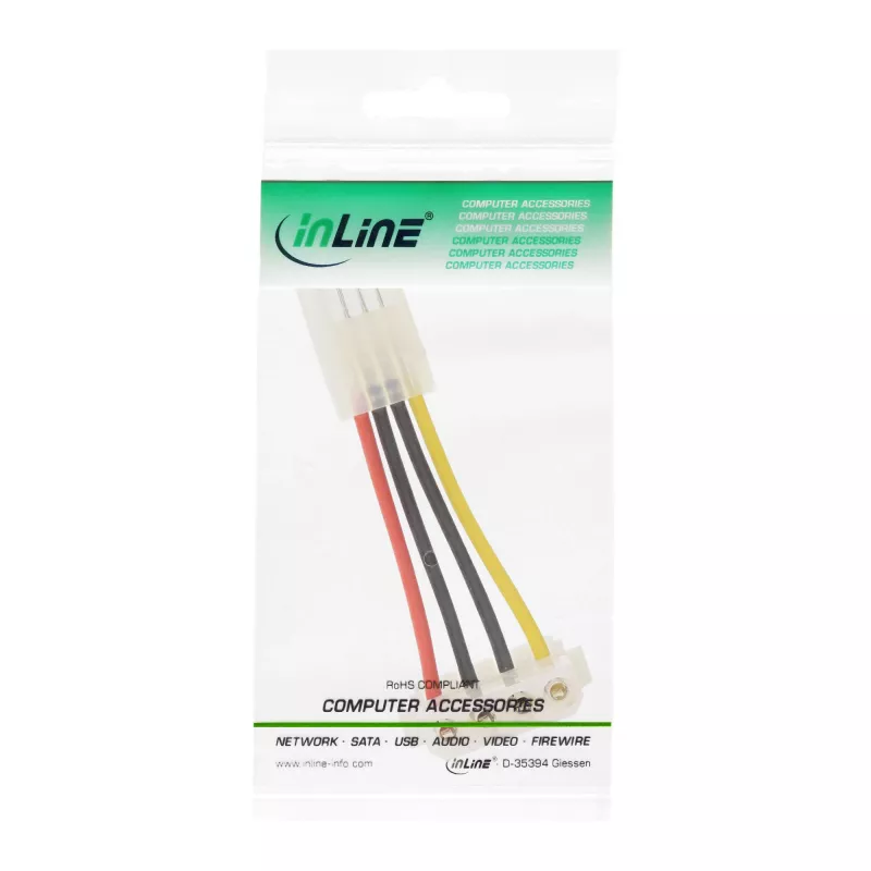 InLine virtasovitin sisäinen floppy naaras / Molex 4-pin uros 0,06 m