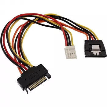 SATA-virtasovitinkaapeli naaras/uros + floppy-virtaliitäntä 0,15 m InLine 29691
