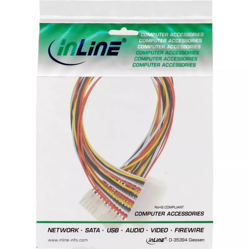 InLine ATX-virtalähteen jatkokaapeli 24-pin naaras / 20+4-pin uros 26629A
