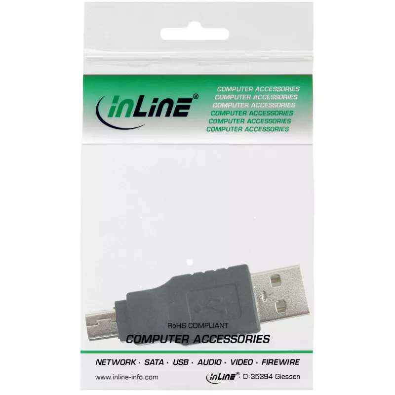 InLine adapteri USB 2.0 Type-A-uros / Mini-USB 5-pin-uros 33441C