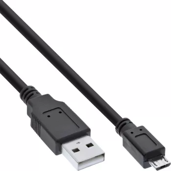 InLine Micro-USB 2.0 -kaapeli, USB Type-A-uros / Micro-B-uros, musta, 2 m