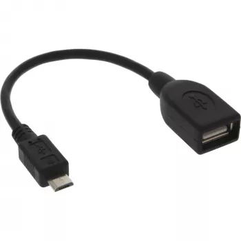 InLine Micro-USB-OTG-adapterikaapeli, Micro-B-uros USB-A-naaras, 0,1 m
