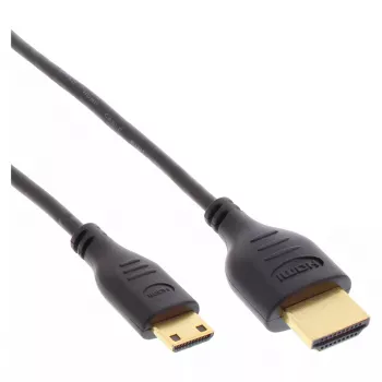 InLine High Speed HDMI -kaapeli Ethernetillä, AM/CM, erittäin ohut, musta/kulta, 0,5 m