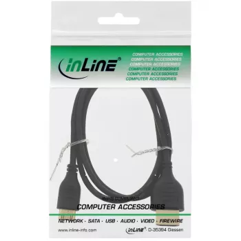 InLine High Speed HDMI -kaapeli Ethernetillä, AM/CM, erittäin ohut, musta/kulta, 1,5 m