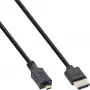 InLine High Speed HDMI -kaapeli Ethernetillä, AM/DM, erittäin ohut, musta/kulta, 0,5 m