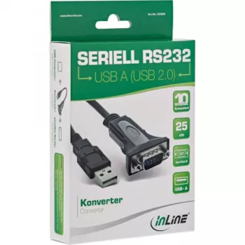 USB 2.0 -sarja-adapterikaapeli InLine 33306I 0,25 m musta