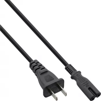 InLine virtajohto Kiina-pistoke Euro8 IEC-C7, musta, 1,8 m