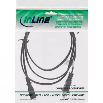 InLine virtajohto Kiina-pistoke Euro8 IEC-C7, musta, 1,8 m