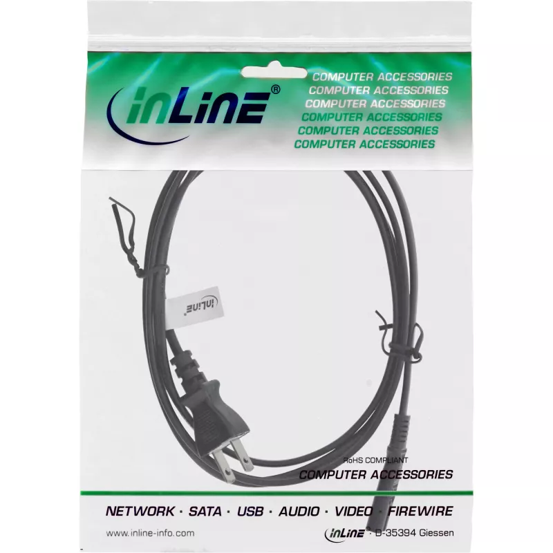 InLine Japani Euro8 IEC-C7 virtajohto, musta, 1,8 m