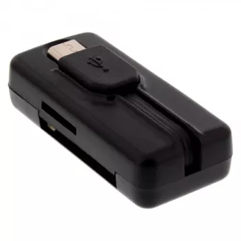 InLine OTG-kortinlukija Dual Flex SD, microSD USB-portilla ja 2 korttipaikalla