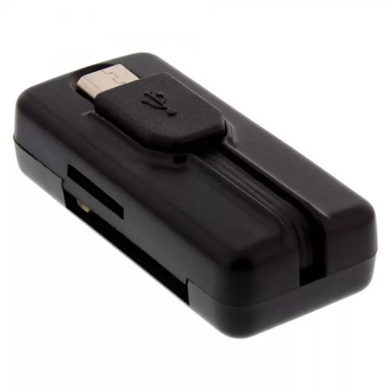 InLine OTG-kortinlukija Dual Flex SD, microSD USB-portilla ja 2 korttipaikalla