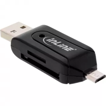 InLine OTG-kaksoiskortinlukija SD ja microSD 66779