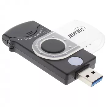 InLine USB 3.0 kannettava kortinlukija 2 korttipaikalla SD SDHC SDXC microSD