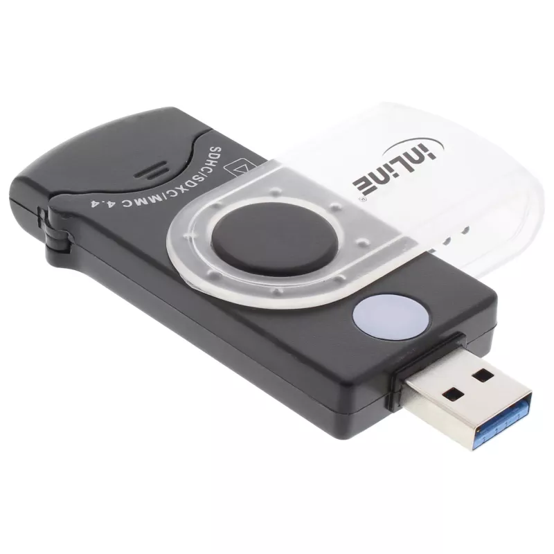 InLine USB 3.0 kannettava kortinlukija 2 korttipaikalla SD SDHC SDXC microSD