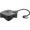 InLine USB 3.0 -monisovitin, 2x USB-A, RJ45, SD/microSD-kortinlukija, musta