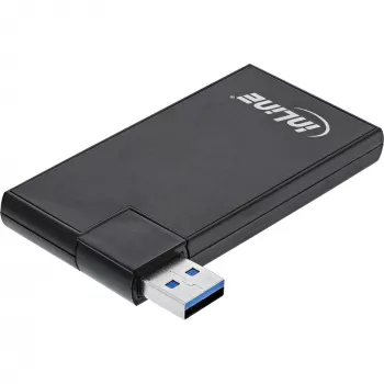 InLine USB 3.0 -keskitin kääntyvä, 4 porttia, musta
