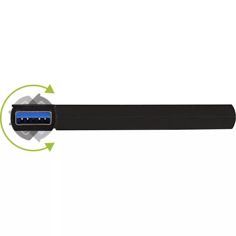 InLine USB 3.0 -keskitin kääntyvä, 4 porttia, musta