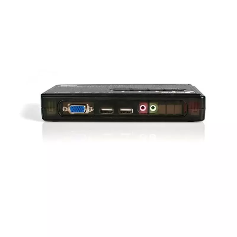 StarTech.com 4-porttinen musta USB-KVM-kytkinpaketti kaapeleilla ja äänellä