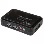 StarTech.com 2-porttinen musta USB-KVM-kytkinpaketti äänellä ja kaapeleilla